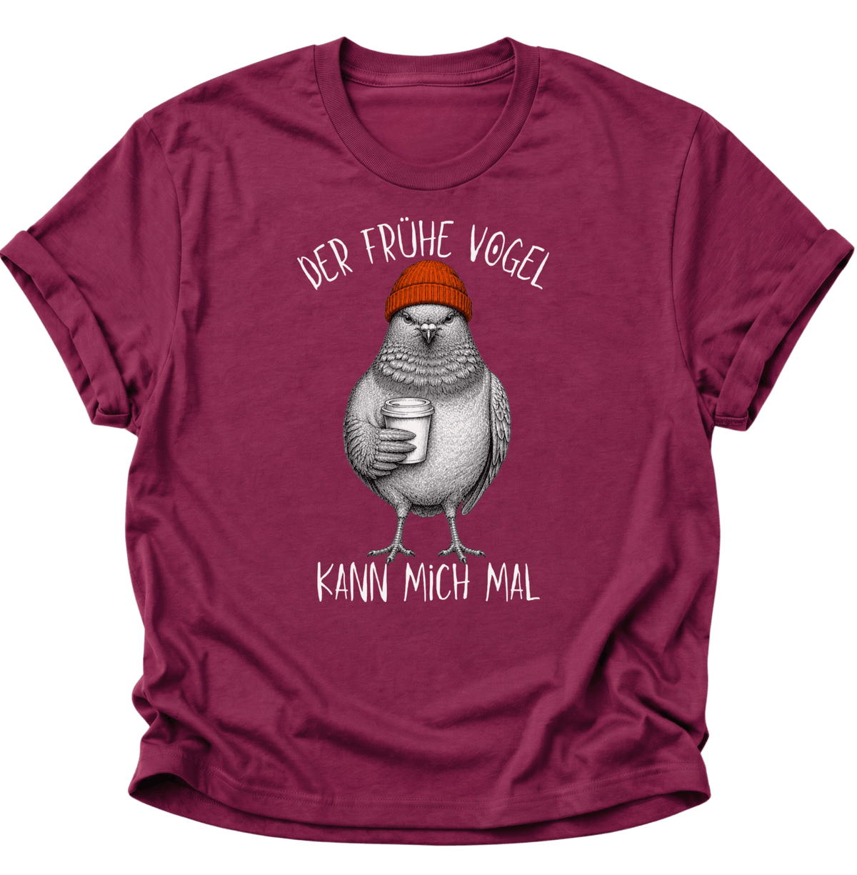 Der Frühe Vogel Kann Mich Mal Langschläfer Unisex T-Shirt Cardinal Red - PINE & RIVER