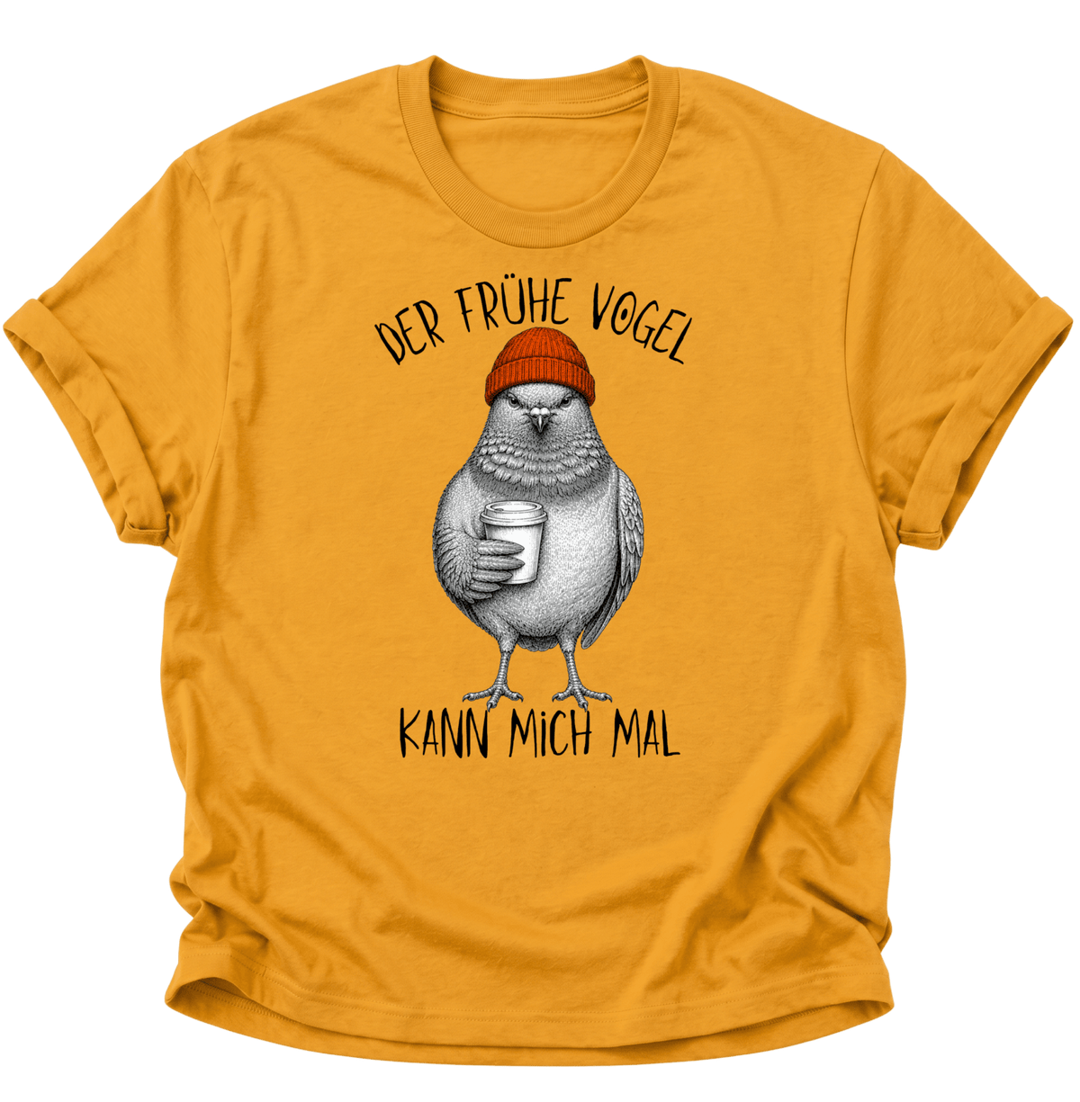Der Frühe Vogel Kann Mich Mal Langschläfer Unisex T-Shirt Gelb - PINE & RIVER
