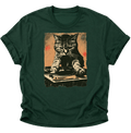DJ Katze Vintage Poster Unisex T-Shirt Forest Green - PINE & RIVER