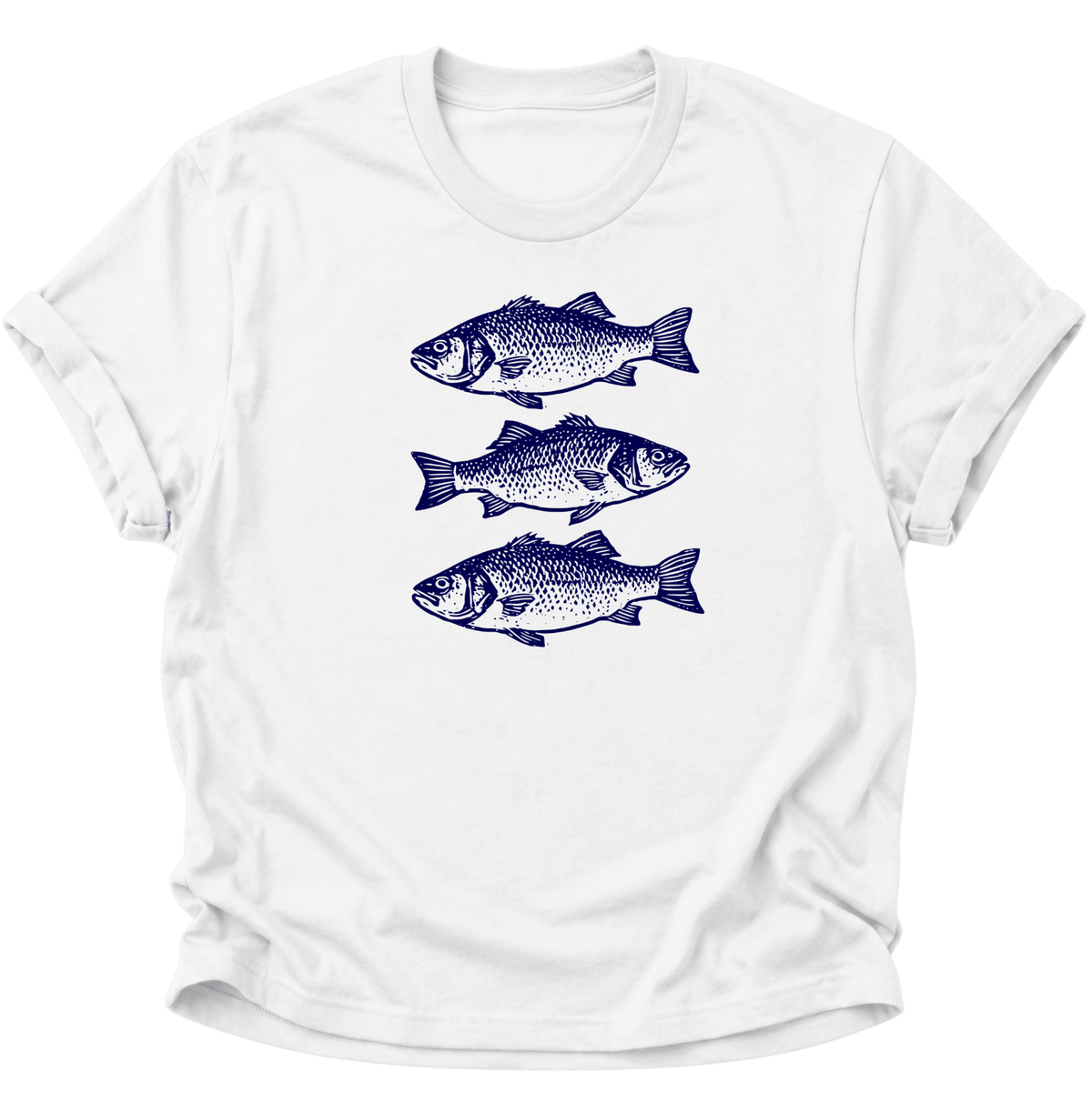 Drei Fische Vintage Unisex T-Shirt Weiß - PINE & RIVER
