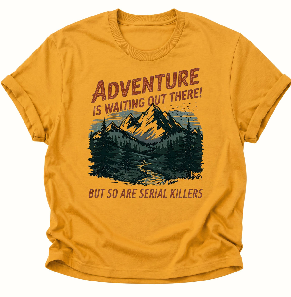 Adventure mit schwarzem Humor Unisex T-Shirt Gelb - PINE & RIVER