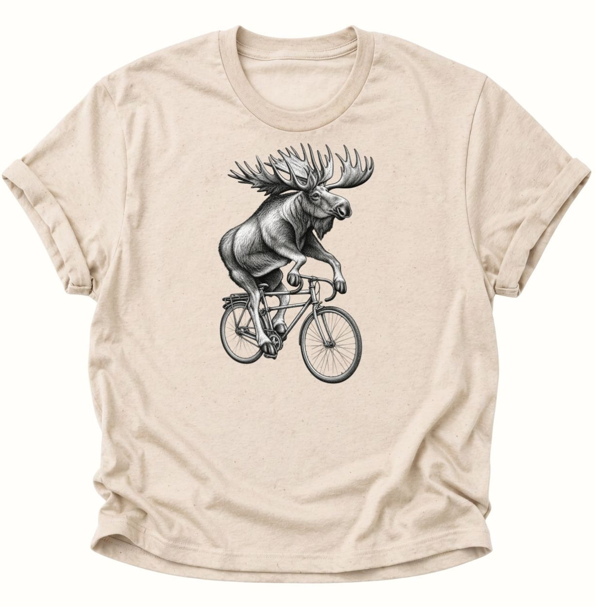 Elch auf dem Fahrrad Unisex T-Shirt Nature - PINE & RIVER