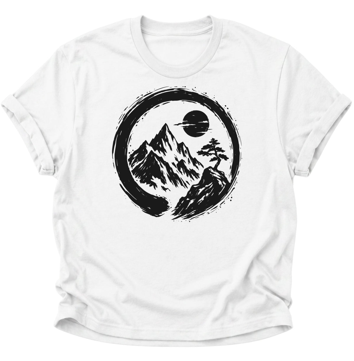 Enso Berge Unisex T-Shirt Weiß - PINE & RIVER