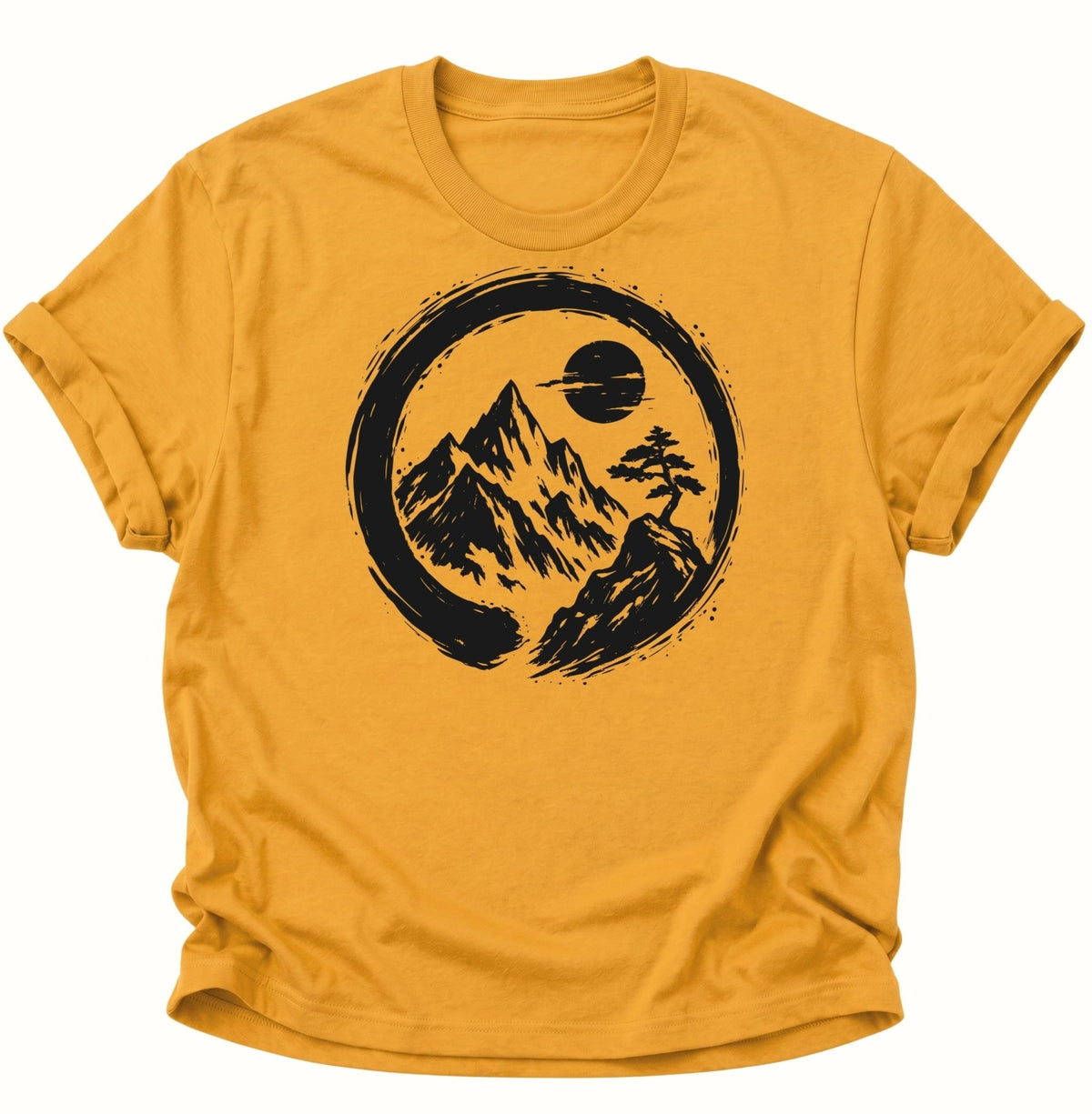Enso Berge Unisex T-Shirt Gelb - PINE & RIVER