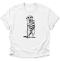 Erdmännchen mit Kätzchen Unisex T-Shirt Weiß - PINE & RIVER