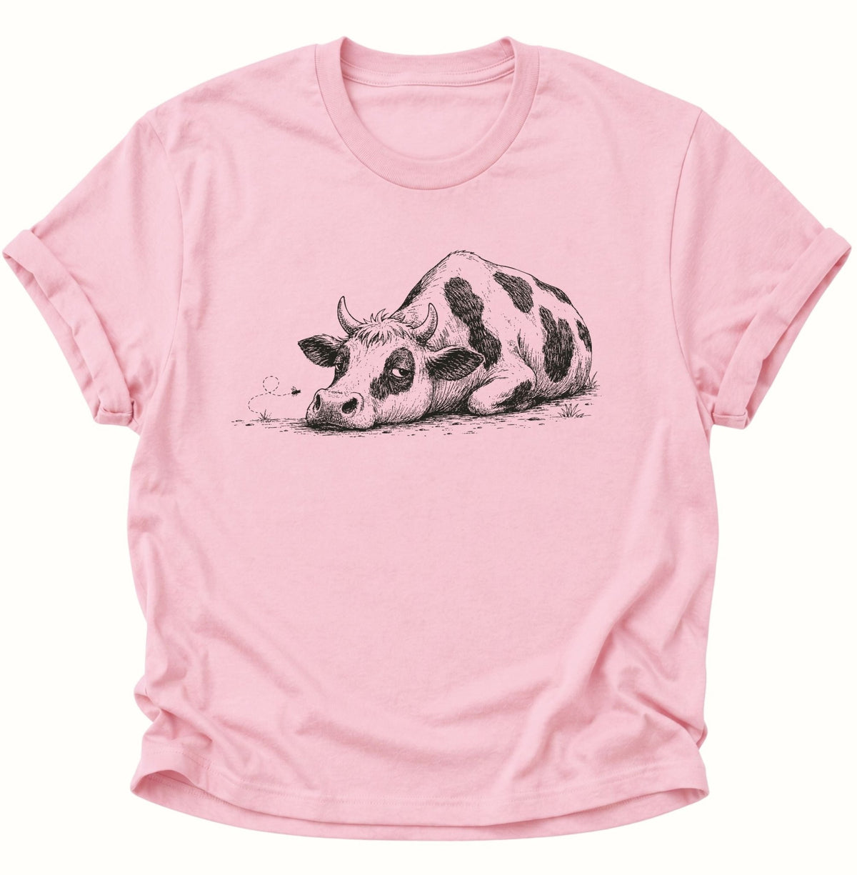 Erschöpfte Kuh Unisex T-Shirt Light Pink - PINE & RIVER