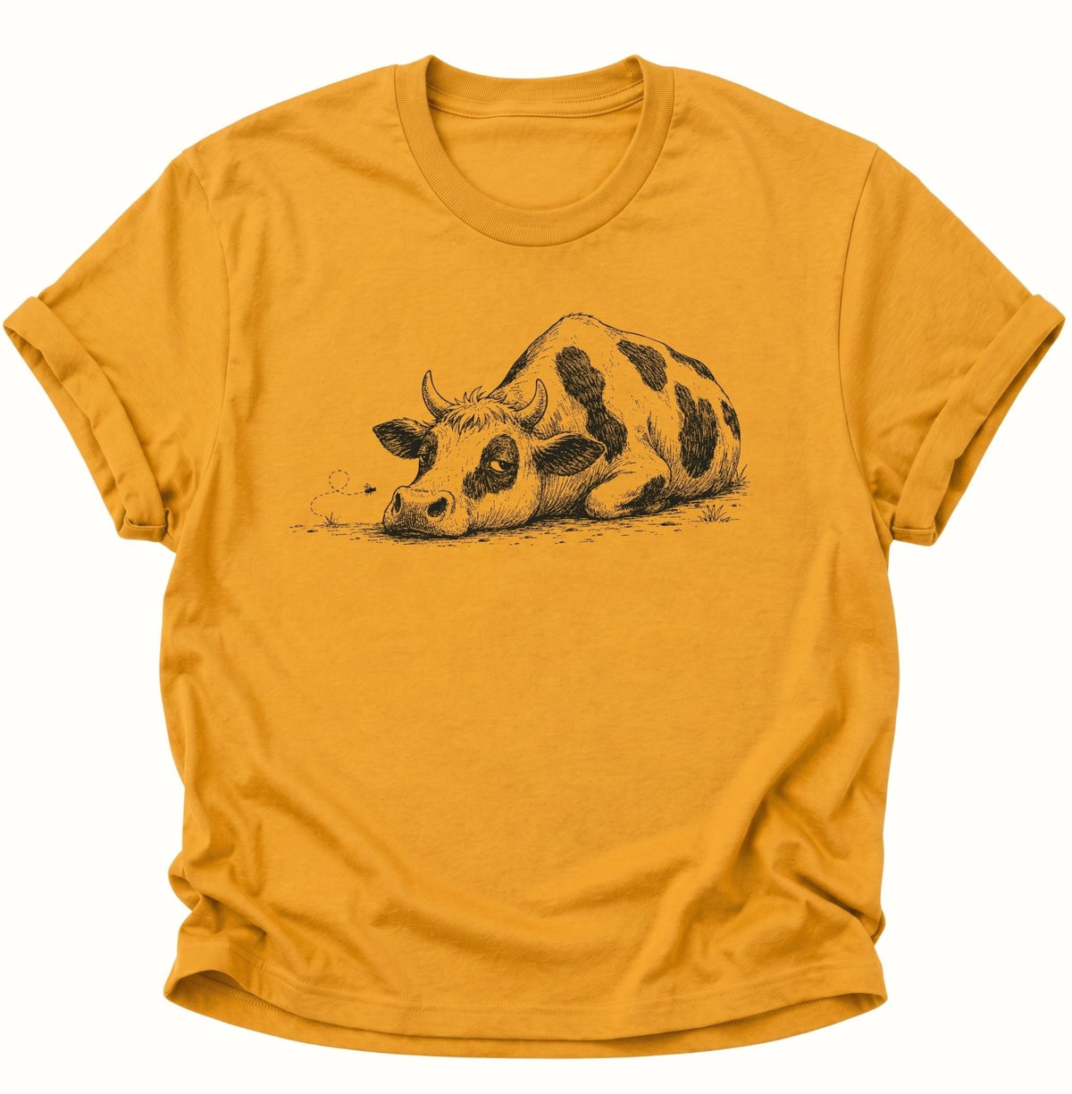 Erschöpfte Kuh Unisex T-Shirt Gelb - PINE & RIVER