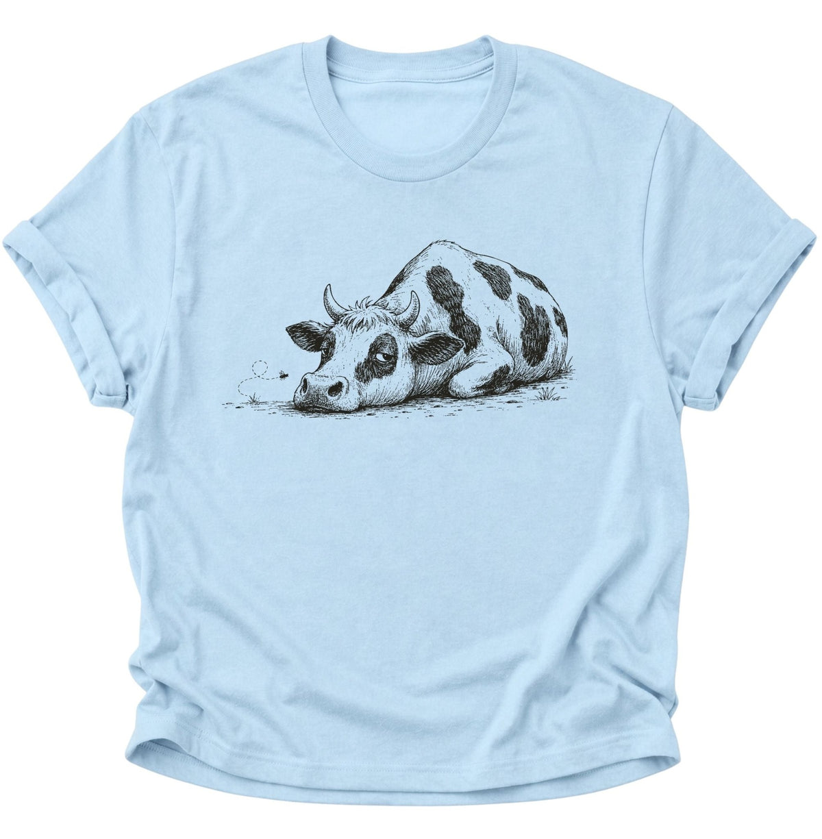 Erschöpfte Kuh Unisex T-Shirt Light Blue - PINE & RIVER