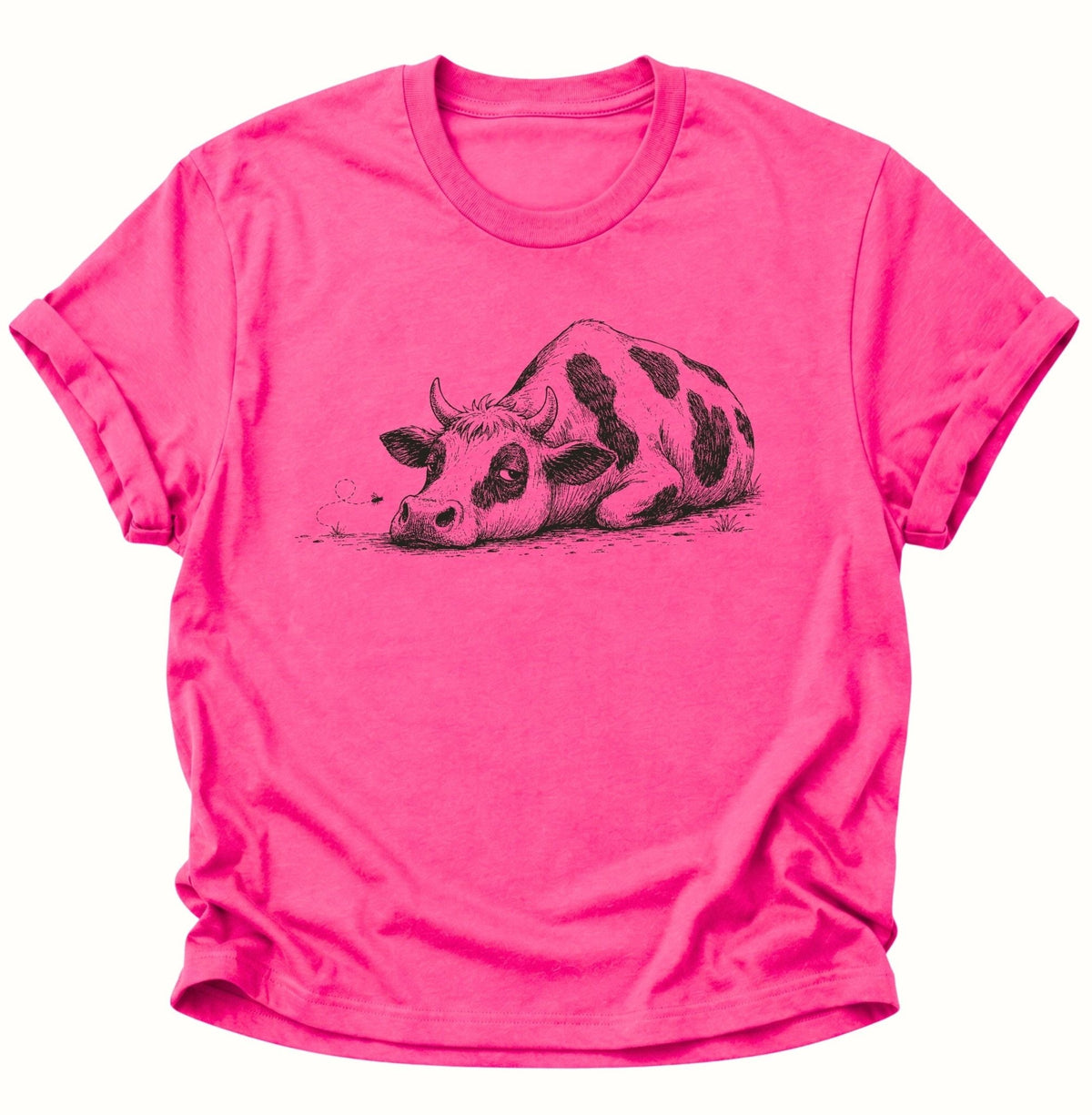 Erschöpfte Kuh Unisex T-Shirt Heliconia - PINE & RIVER
