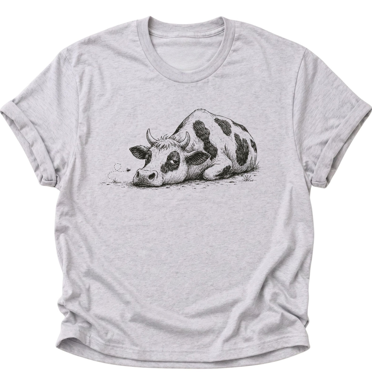 Erschöpfte Kuh Unisex T-Shirt Ash Grey - PINE & RIVER