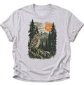 Eule im Wald bei Sonnenuntergang Unisex T-Shirt Ash Grey - PINE & RIVER