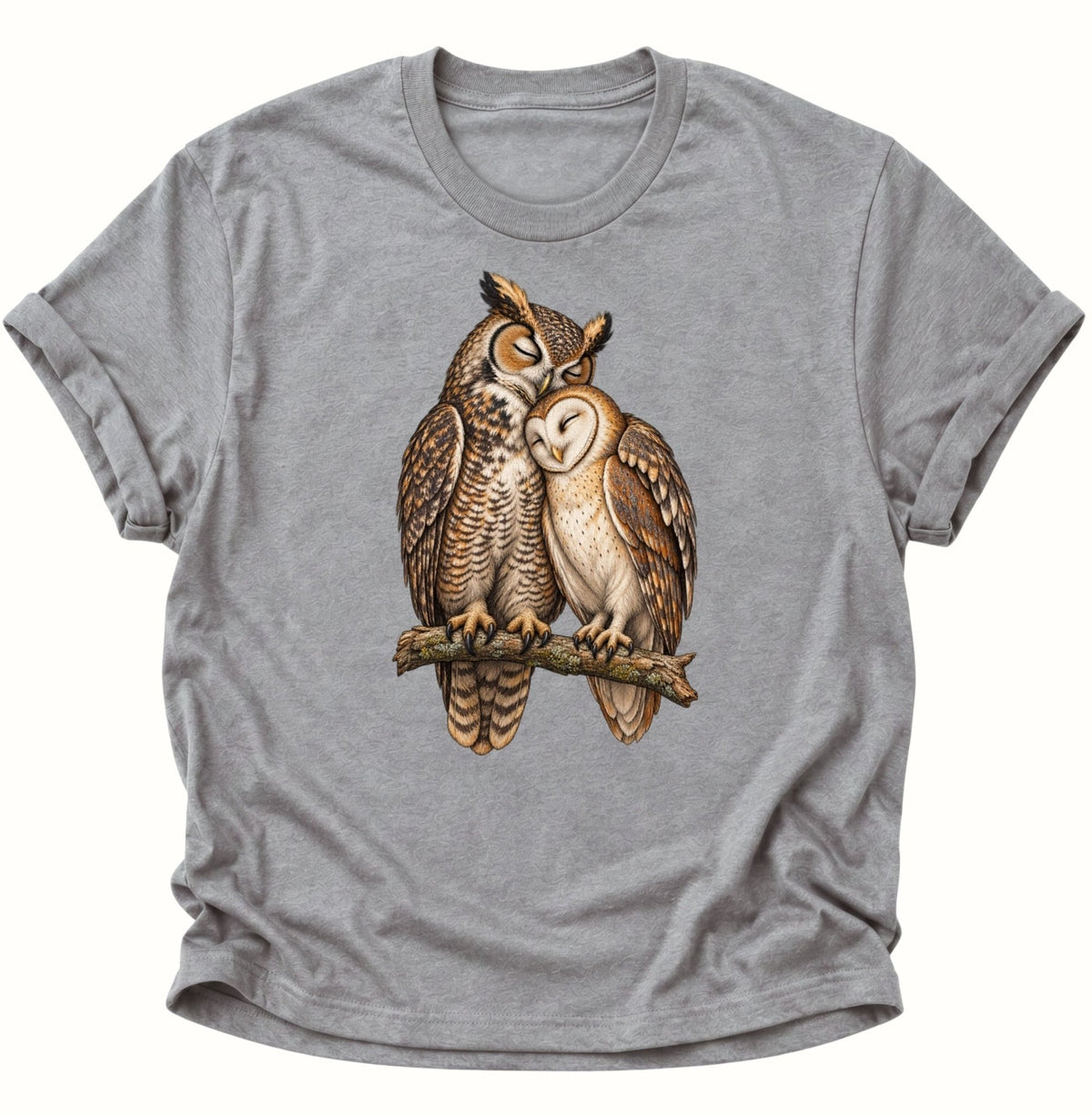 Eulen Pärchen Unisex T-Shirt Sport Grey - PINE & RIVER