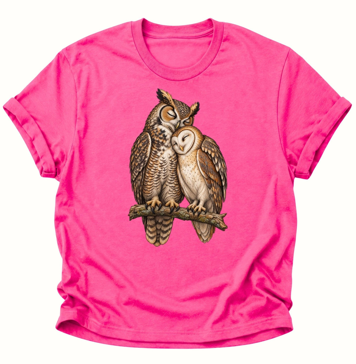 Eulen Pärchen Unisex T-Shirt Heliconia - PINE & RIVER