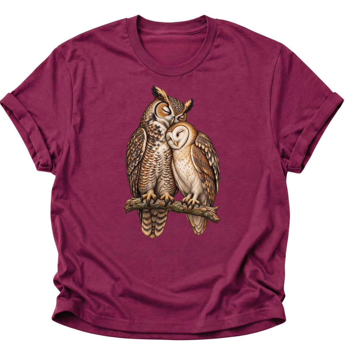 Eulen Pärchen Unisex T-Shirt Cardinal Red - PINE & RIVER