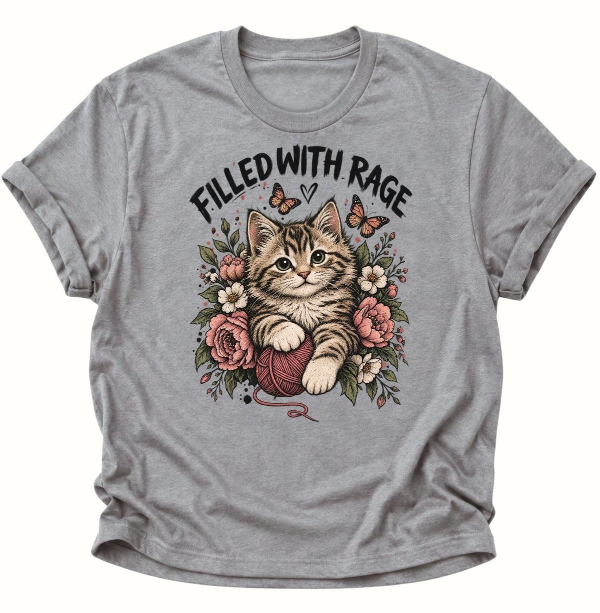 Filled With Rage Kätzchen Unisex T-Shirt Sport Grey - PINE & RIVER