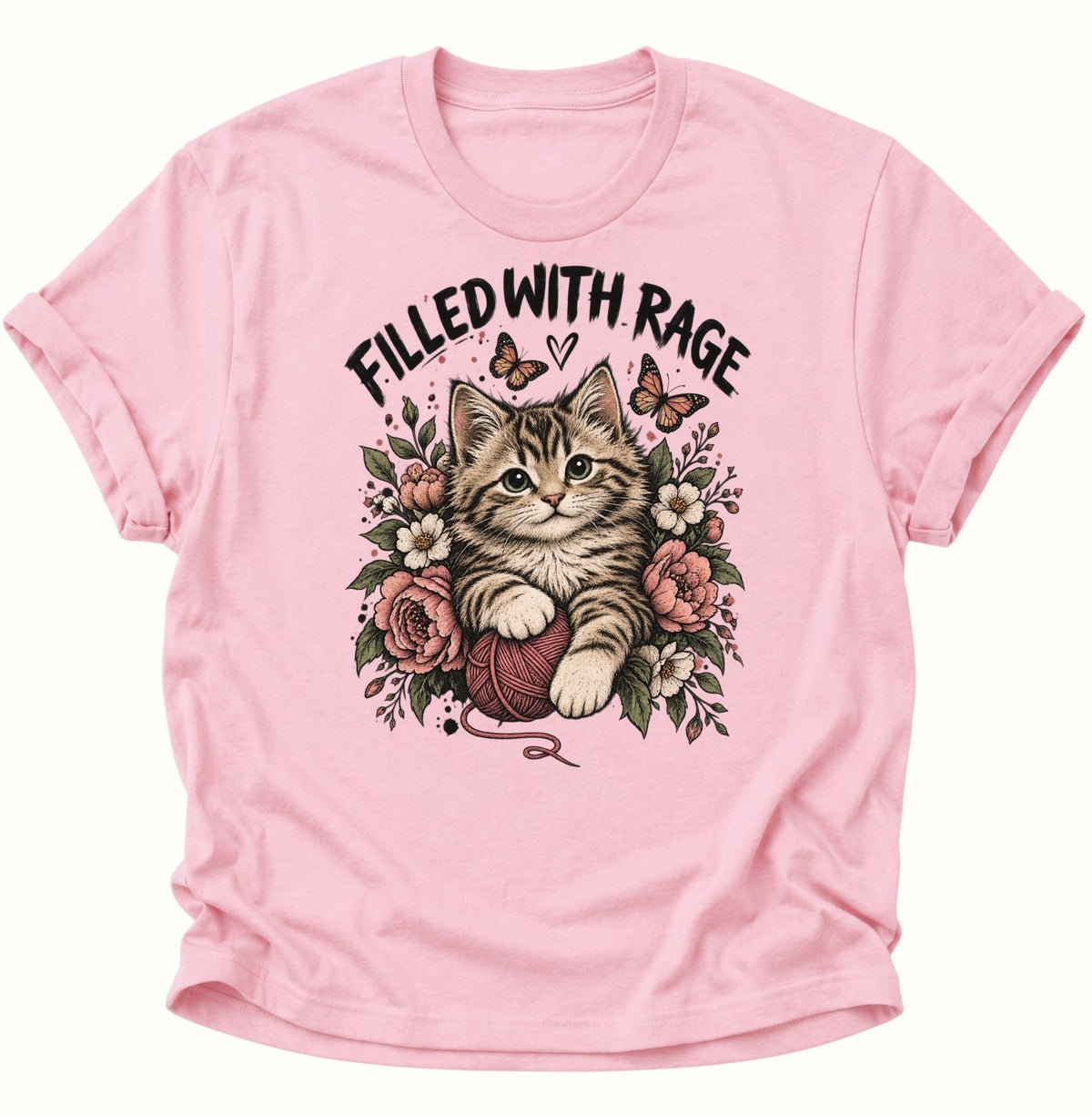 Filled With Rage Kätzchen Unisex T-Shirt Light Pink - PINE & RIVER