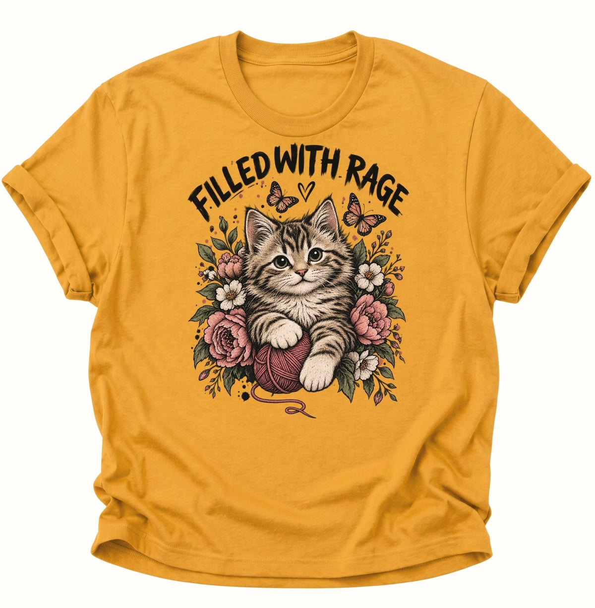Filled With Rage Kätzchen Unisex T-Shirt Gelb - PINE & RIVER