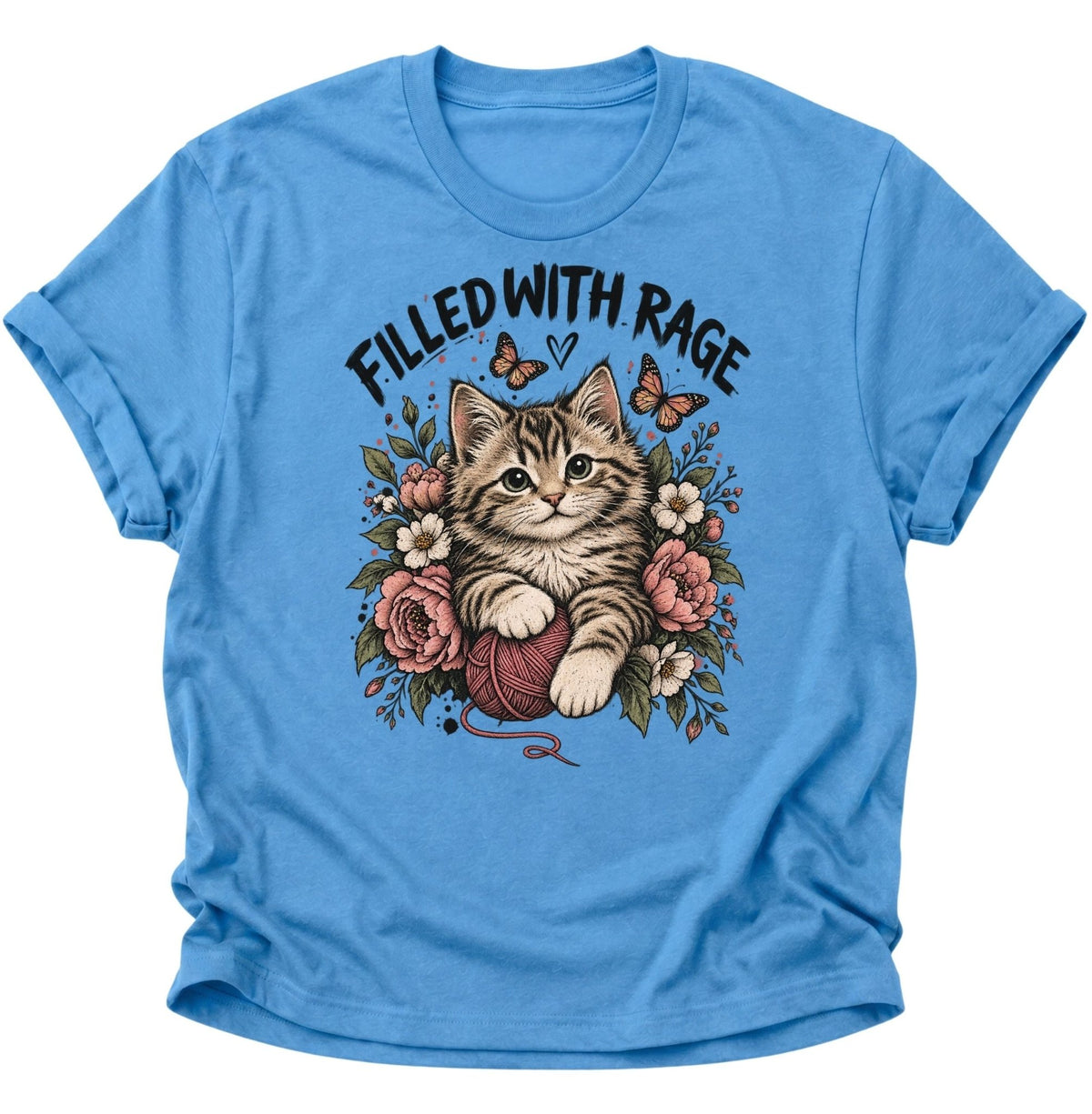Filled With Rage Kätzchen Unisex T-Shirt Carolina Blue - PINE & RIVER