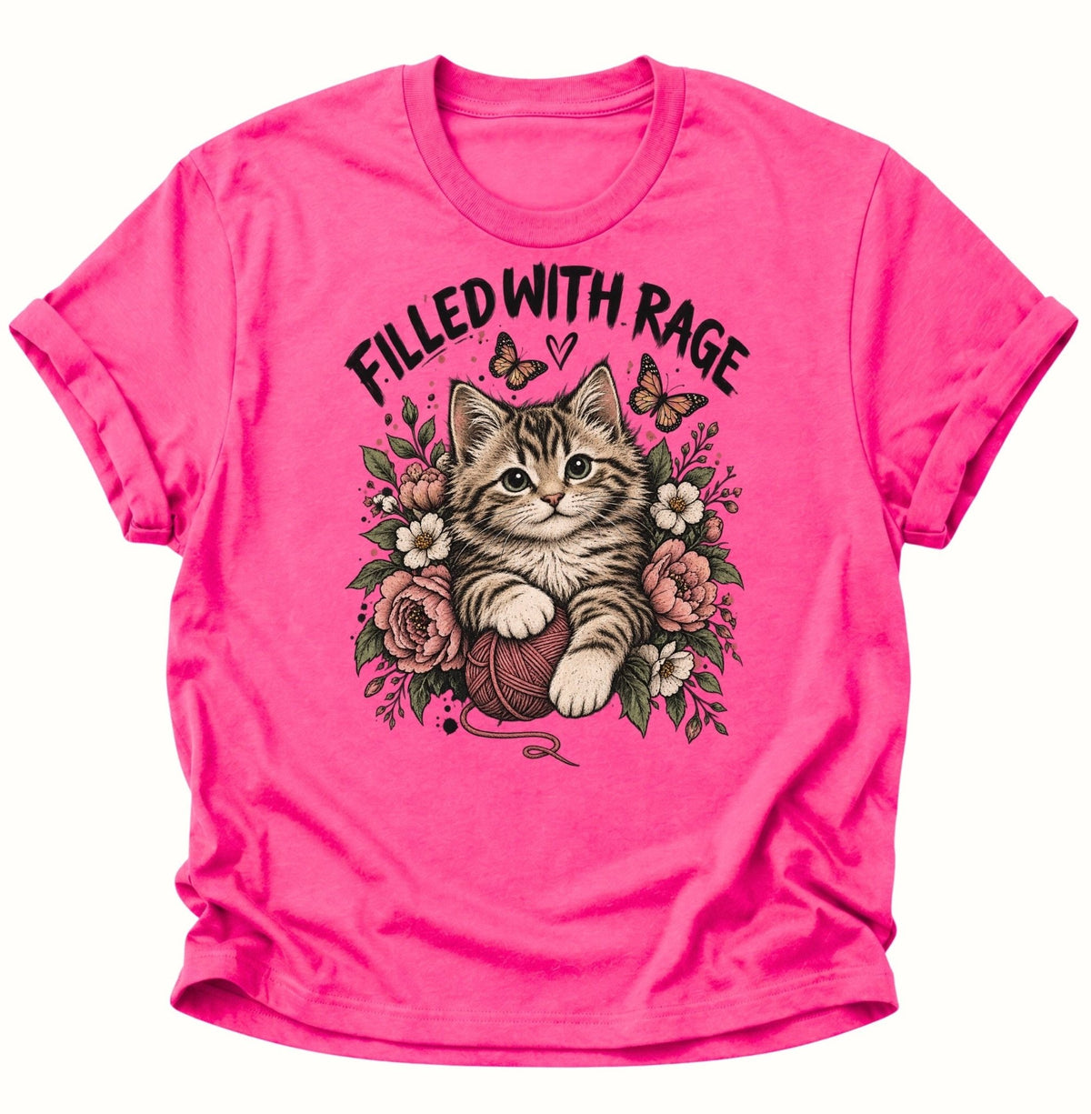 Filled With Rage Kätzchen Unisex T-Shirt Heliconia - PINE & RIVER