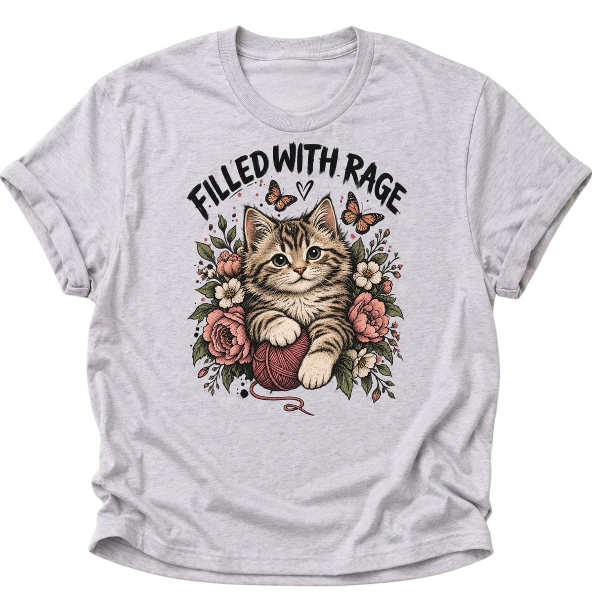 Filled With Rage Kätzchen Unisex T-Shirt Ash Grey - PINE & RIVER