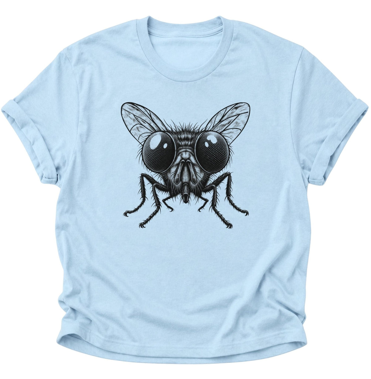 Fliege Makroporträt Unisex T-Shirt Light Blue - PINE & RIVER