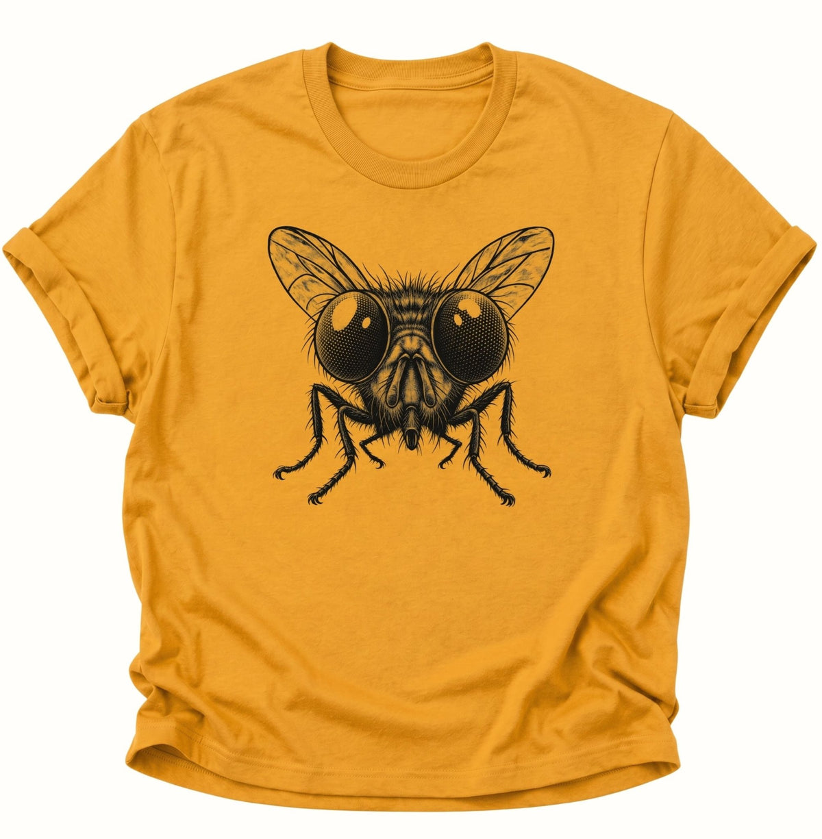 Fliege Makroporträt Unisex T-Shirt Gelb - PINE & RIVER
