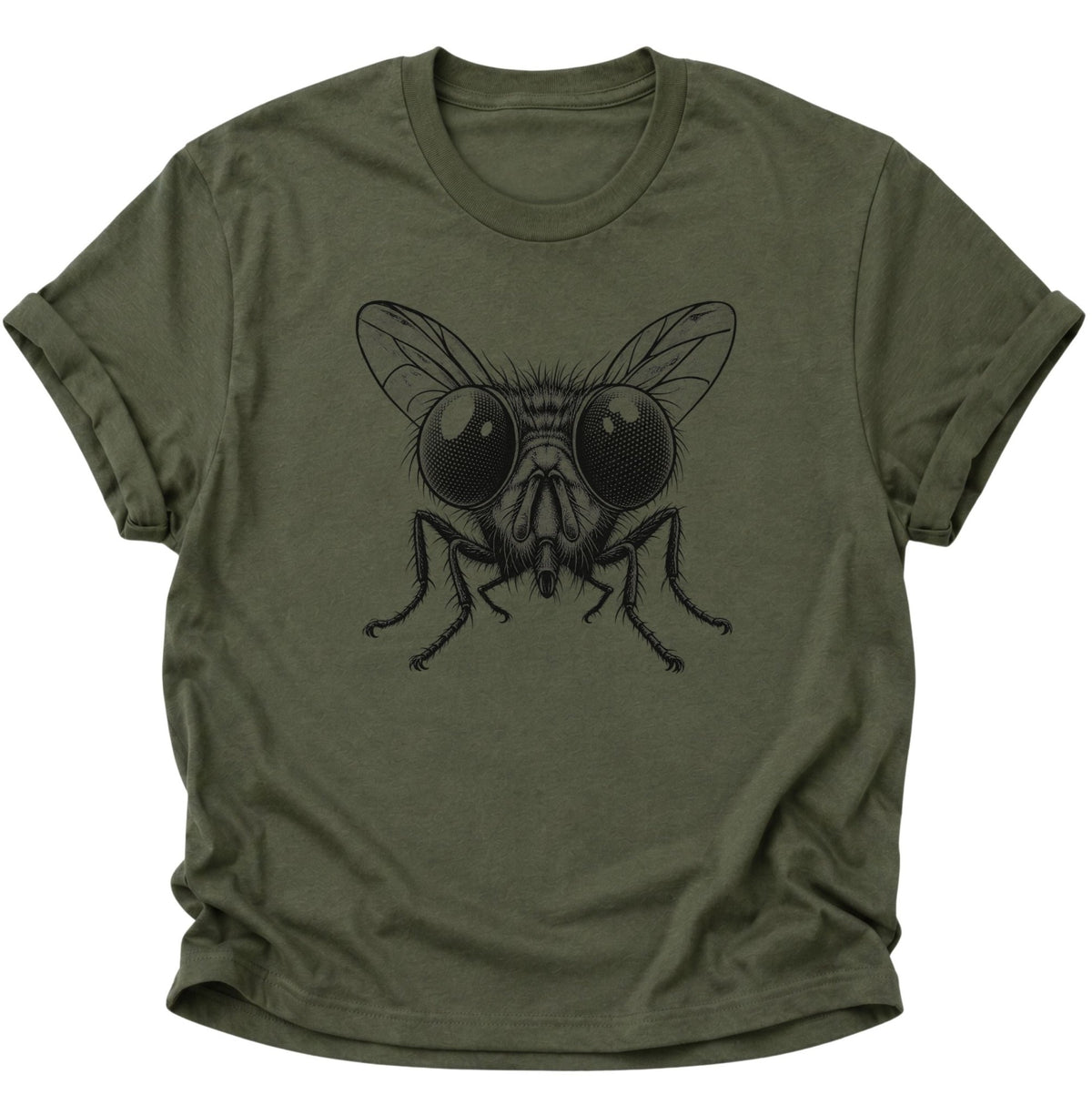 Fliege Makroporträt Unisex T-Shirt Military Green - PINE & RIVER