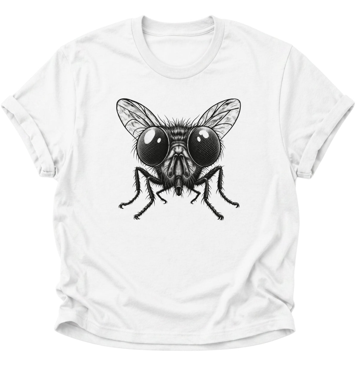 Fliege Makroporträt Unisex T-Shirt Weiß - PINE & RIVER