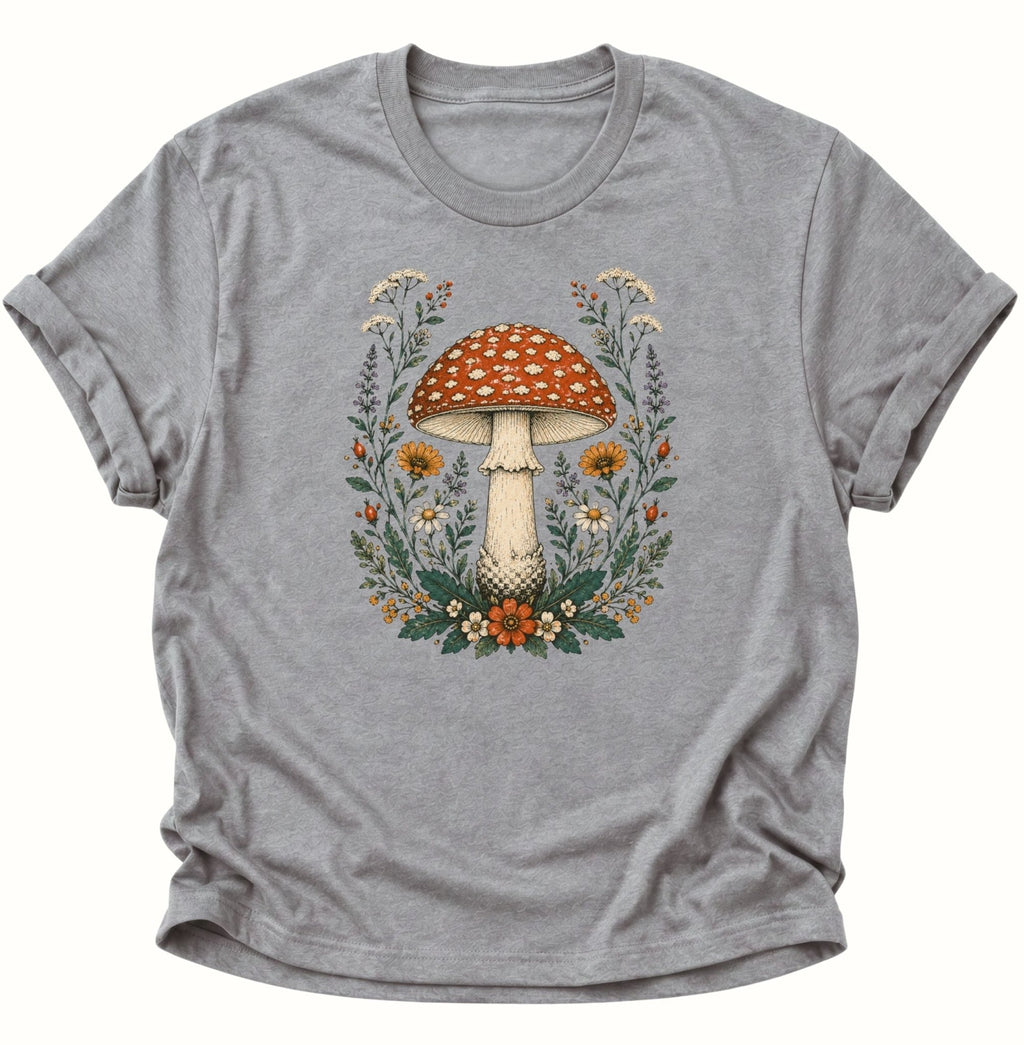 Fliegenpilz Wildblumen Unisex T-Shirt Weiß - PINE & RIVER