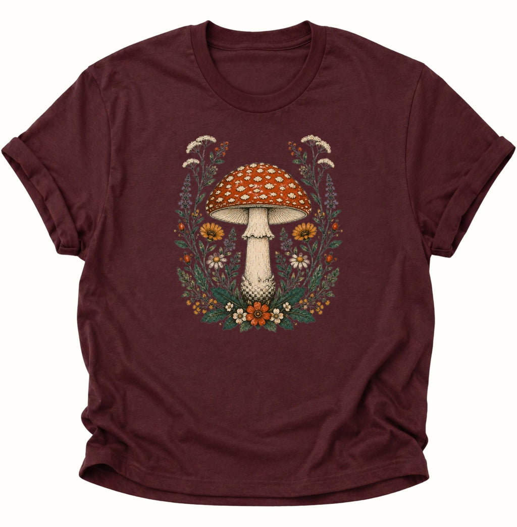 Fliegenpilz Wildblumen Unisex T-Shirt Weiß - PINE & RIVER
