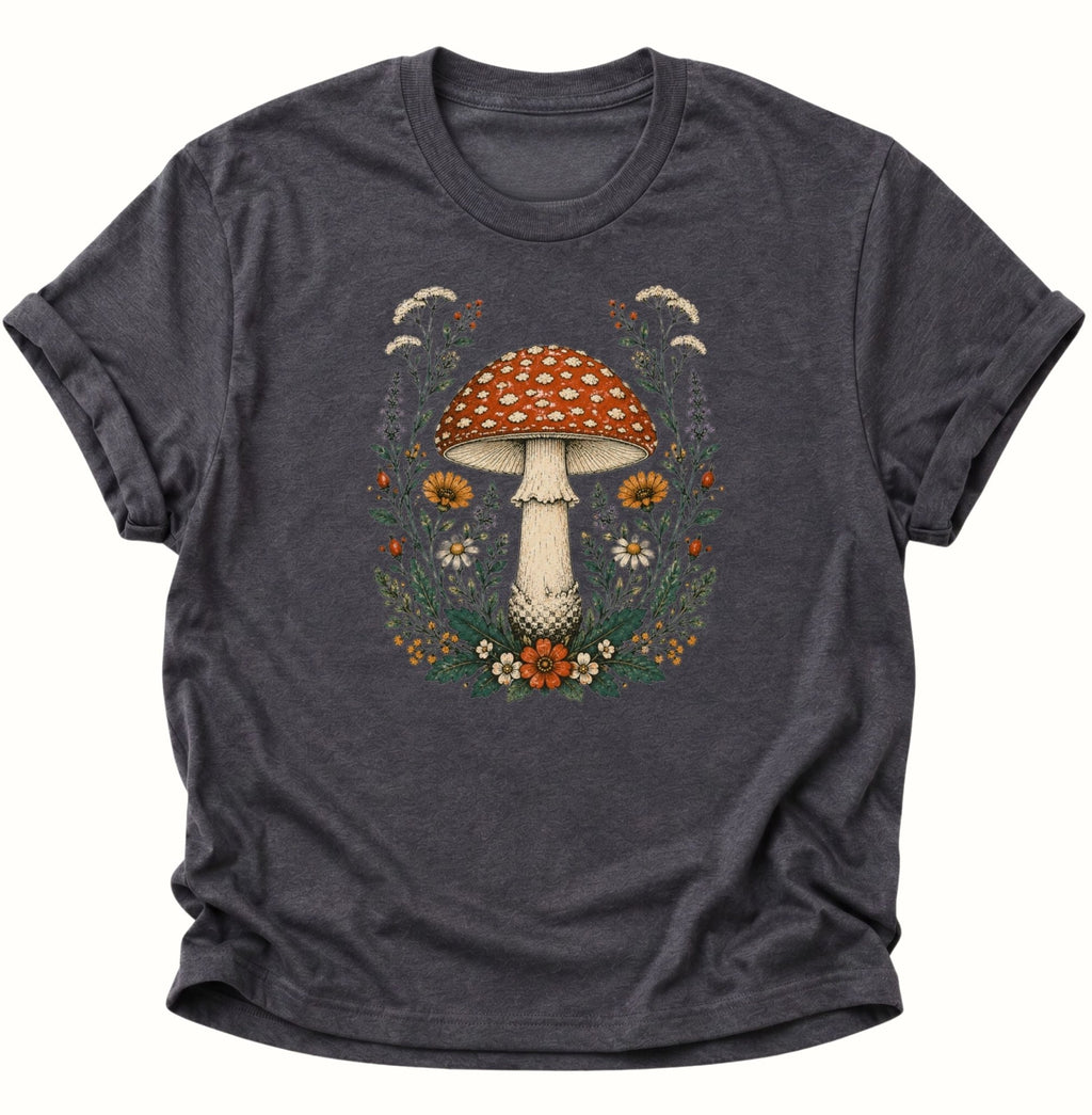 Fliegenpilz Wildblumen Unisex T-Shirt Weiß - PINE & RIVER