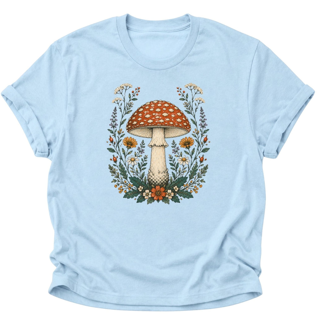 Fliegenpilz Wildblumen Unisex T-Shirt Weiß - PINE & RIVER