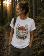 Fliegenpilz Wildblumen Unisex T-Shirt Weiß - PINE & RIVER