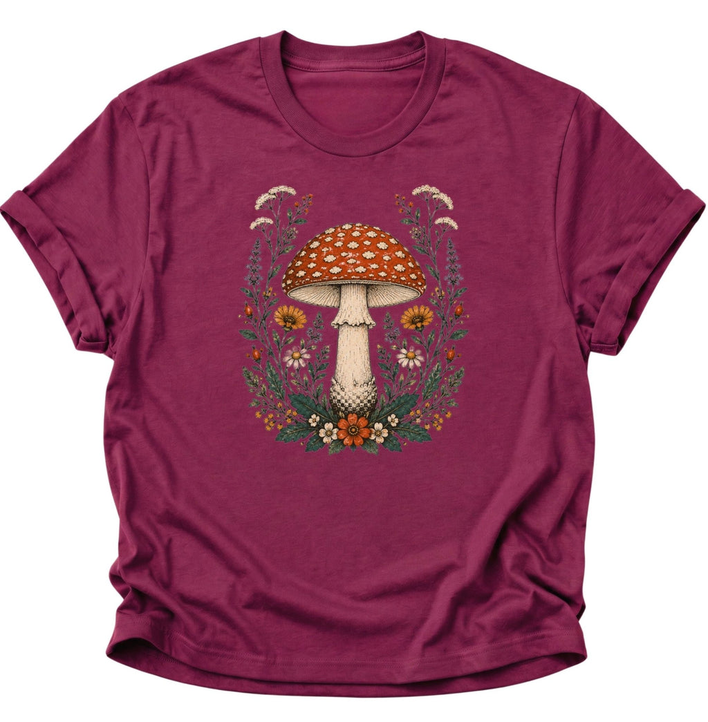 Fliegenpilz Wildblumen Unisex T-Shirt Weiß - PINE & RIVER