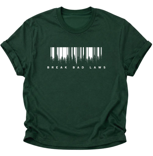 Break Bad Laws Barcode T-Shirt Forest Green - PINE & RIVER