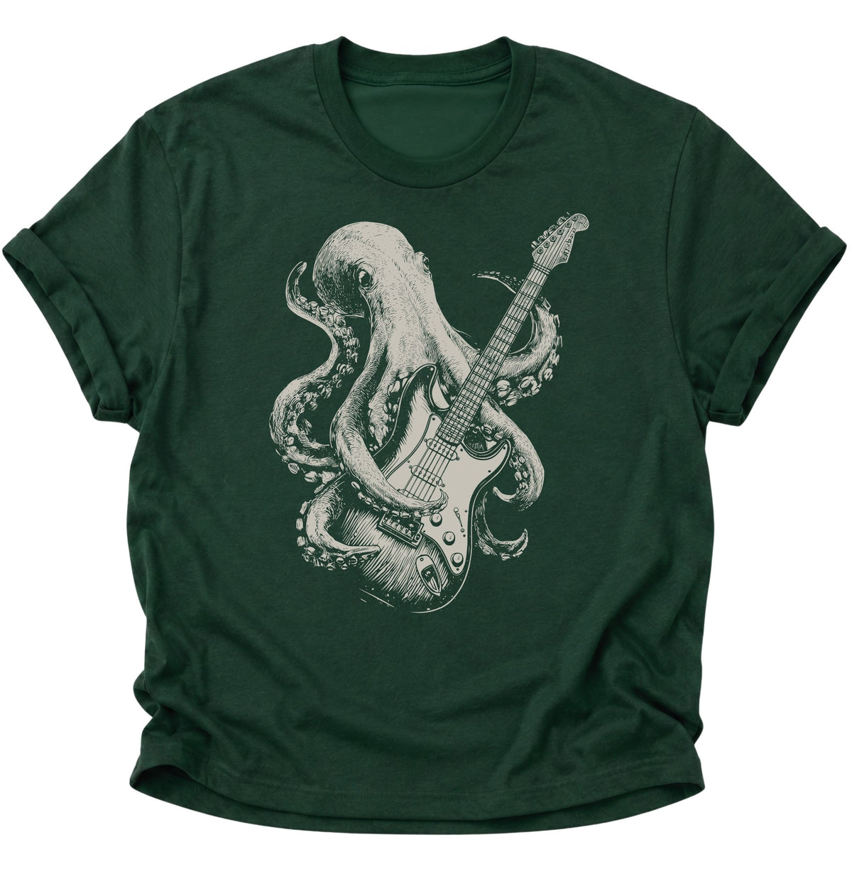 Kraken E-Gitarre Unisex T-Shirt Forest Green - PINE & RIVER