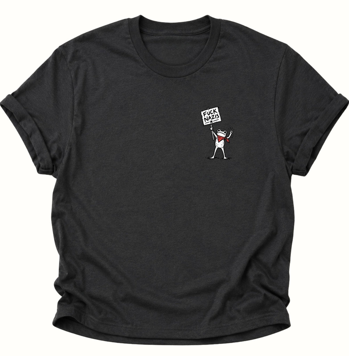 Frosch gegen Rechts Unisex T-Shirt Schwarz - PINE & RIVER