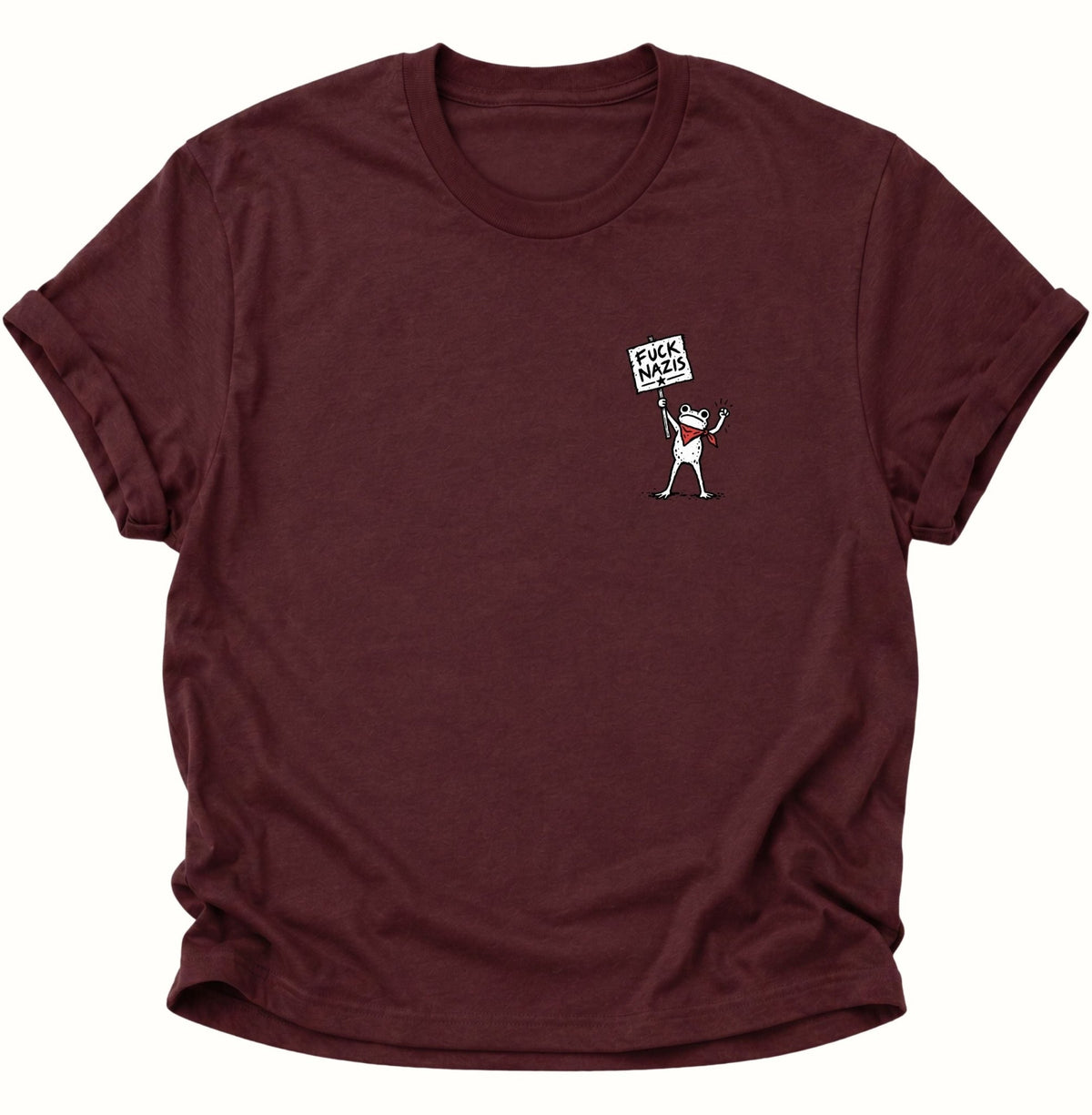 Frosch gegen Rechts Unisex T-Shirt Maroon - PINE & RIVER