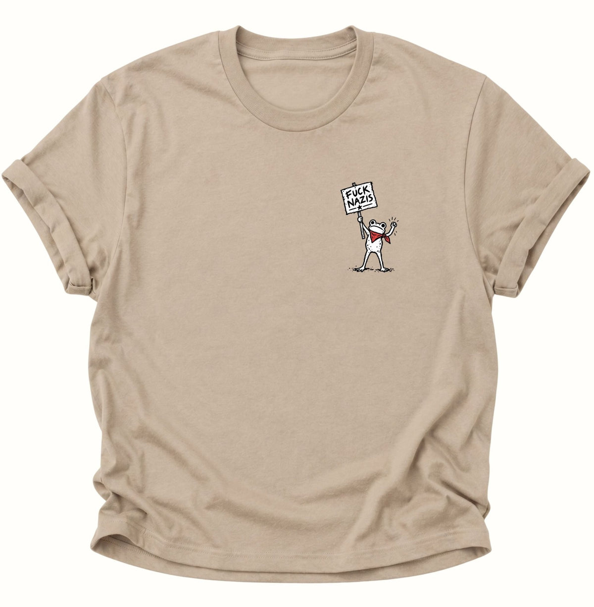 Frosch gegen Rechts Unisex T-Shirt Sand - PINE & RIVER