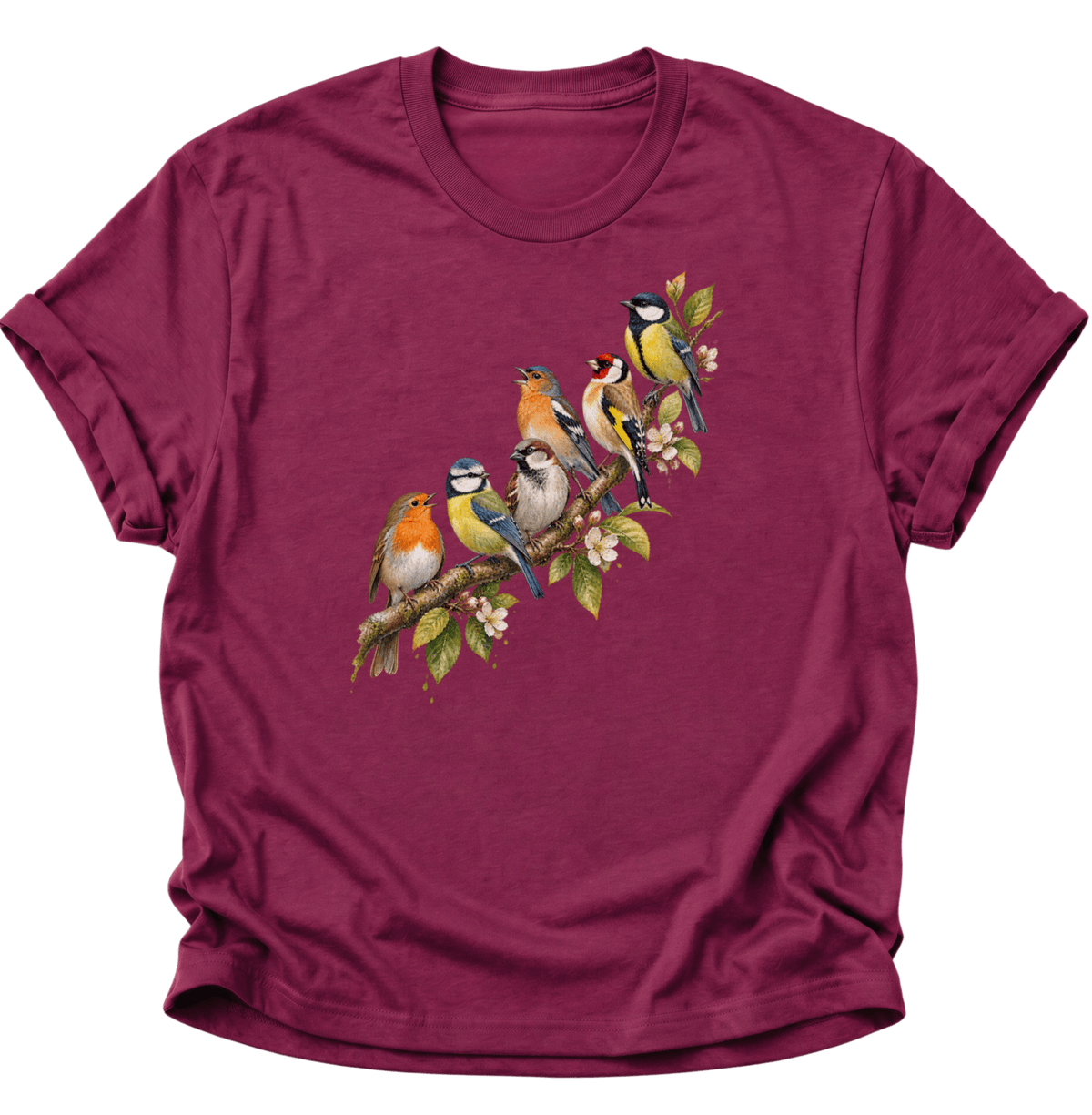 Frühlingsvögel Singvögel Unisex T-Shirt Cardinal Red - PINE & RIVER