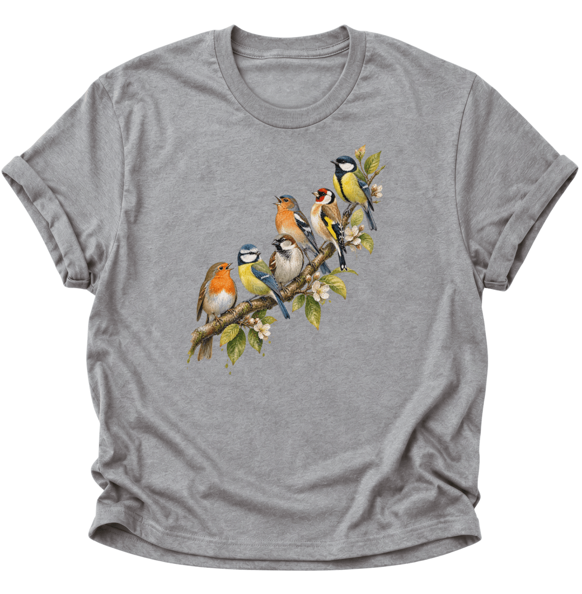 Frühlingsvögel Singvögel Unisex T-Shirt Sport Grey - PINE & RIVER
