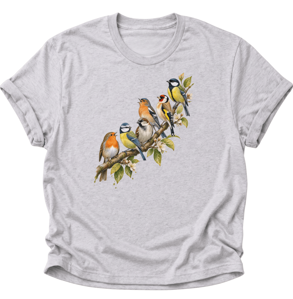 Frühlingsvögel Singvögel Unisex T-Shirt Ash Grey - PINE & RIVER