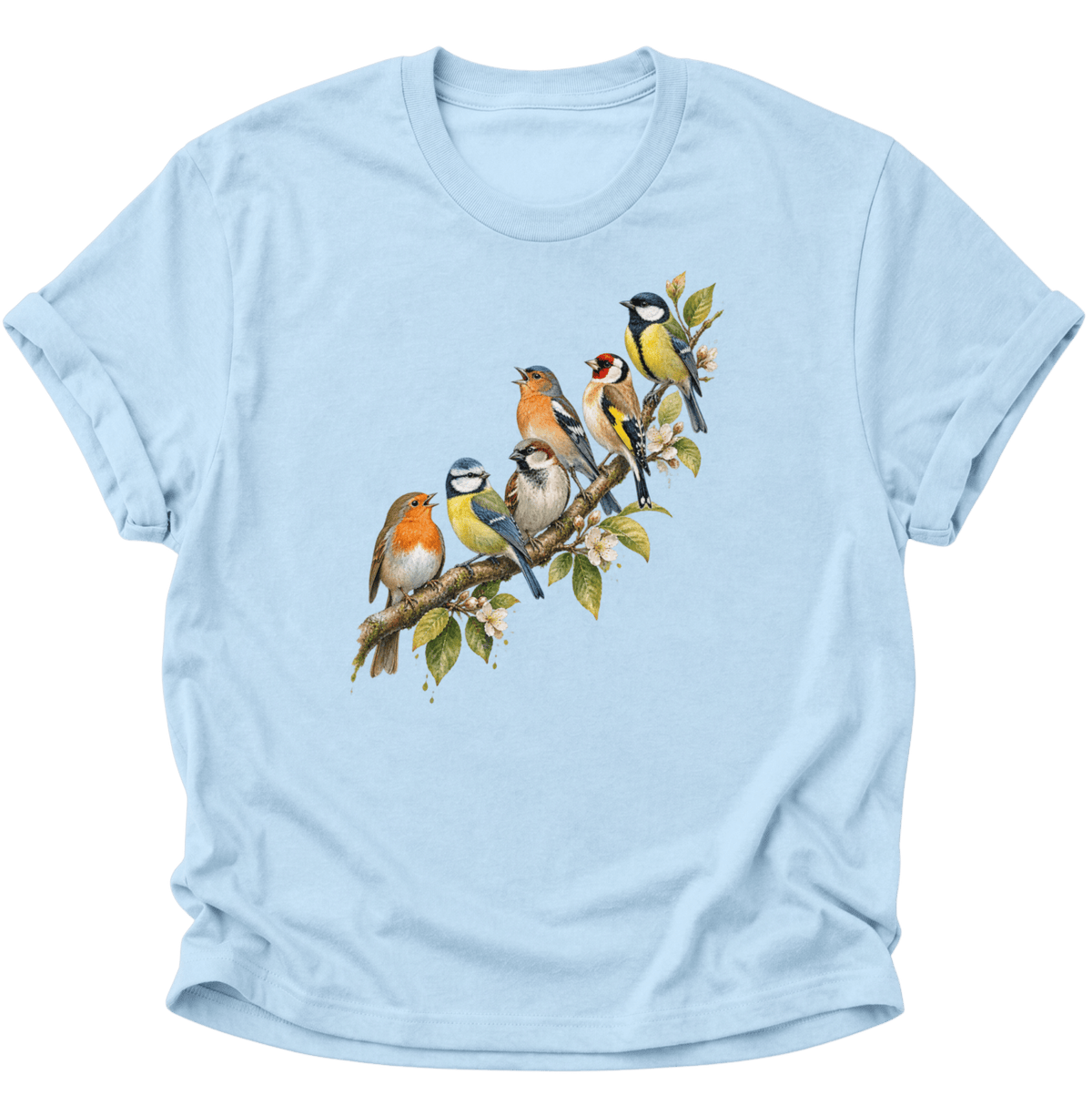 Frühlingsvögel Singvögel Unisex T-Shirt Light Blue - PINE & RIVER
