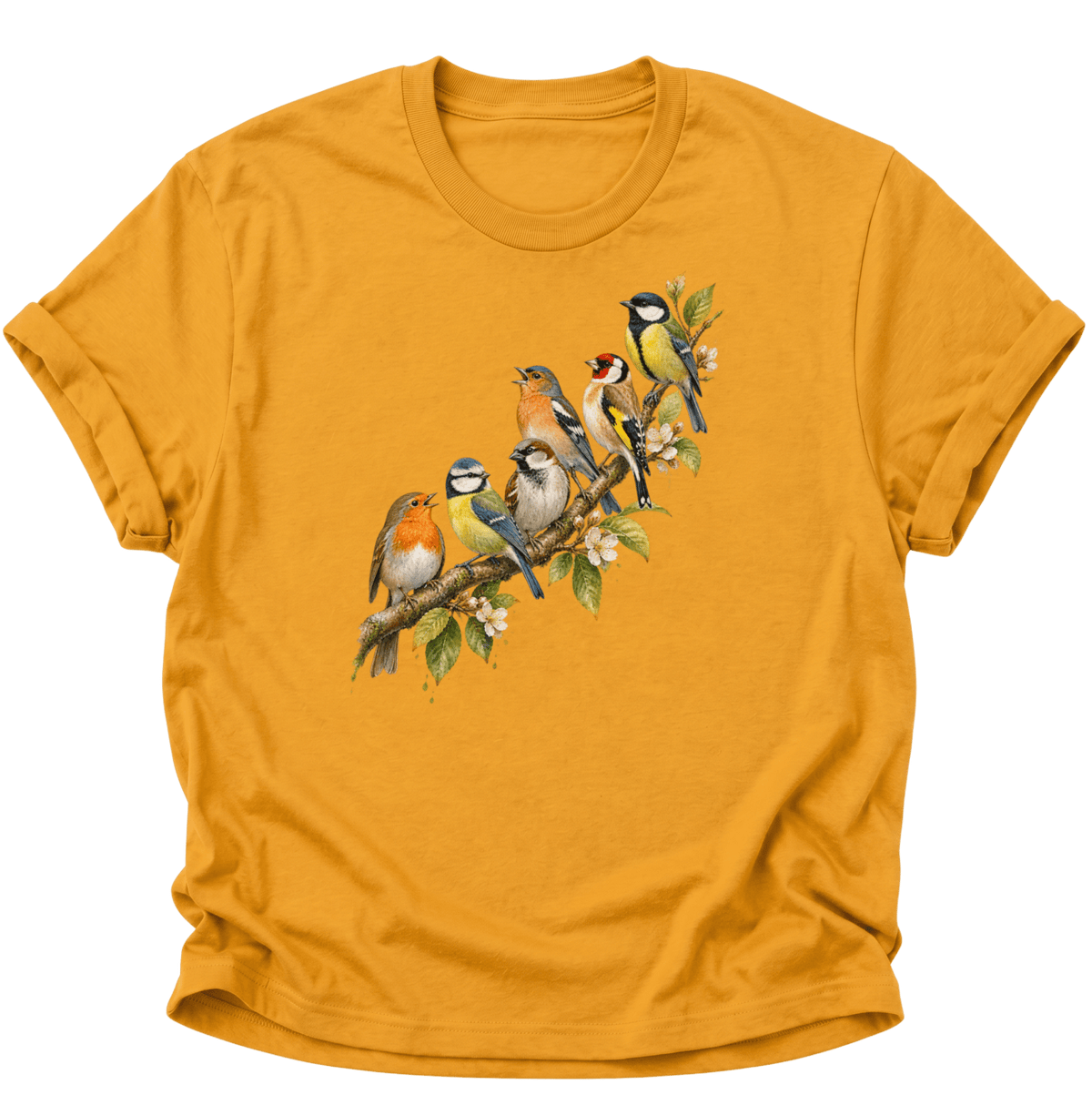 Frühlingsvögel Singvögel Unisex T-Shirt Gelb - PINE & RIVER