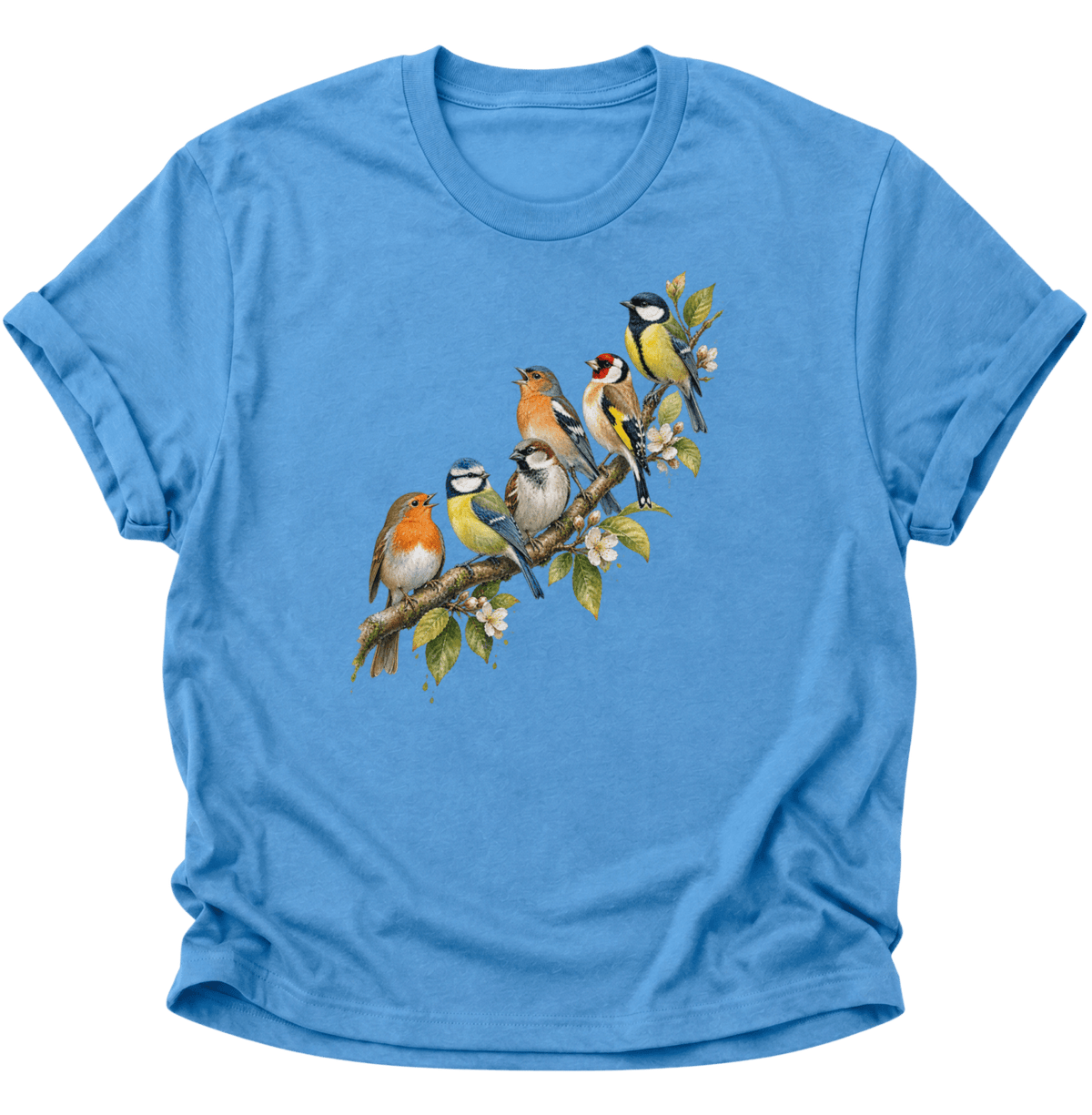 Frühlingsvögel Singvögel Unisex T-Shirt Carolina Blue - PINE & RIVER