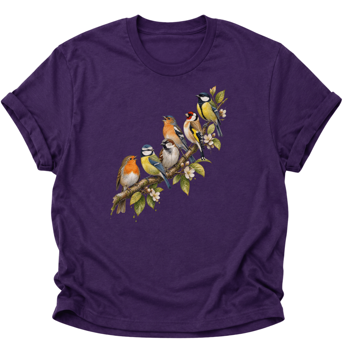 Frühlingsvögel Singvögel Unisex T-Shirt Purple - PINE & RIVER