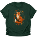 Fuchs im Blumenkranz Unisex T-Shirt Forest Green - PINE & RIVER