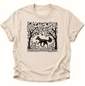 Fuchs im Wald Linolschnitt Unisex T-Shirt Nature - PINE & RIVER