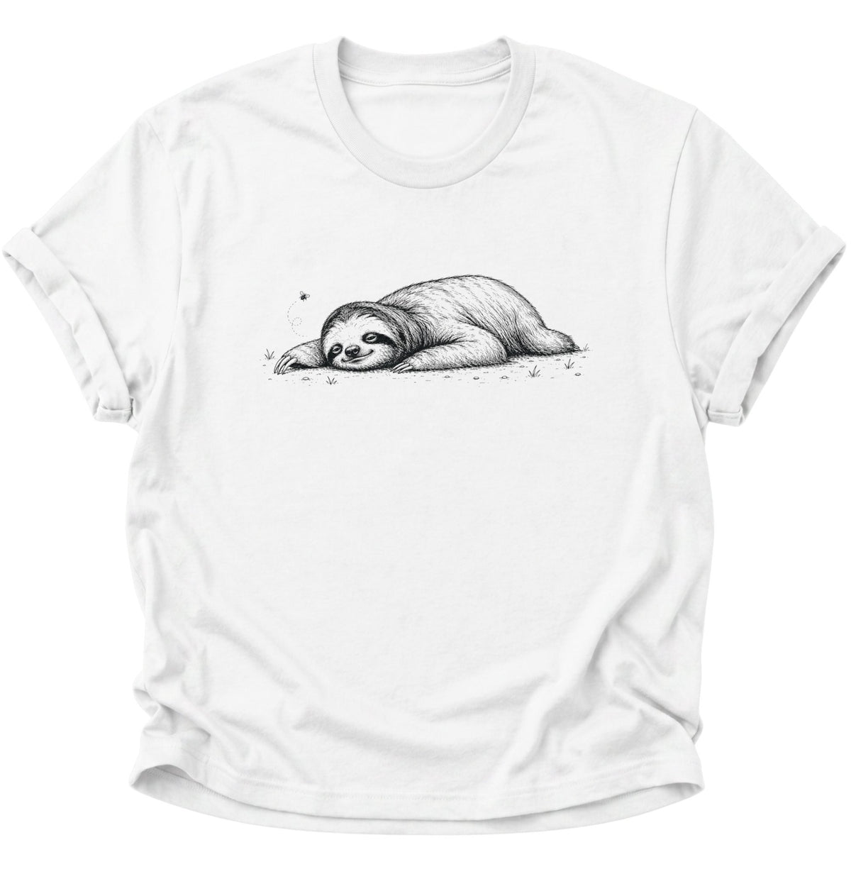 Ganz Entspannt Faultier Unisex T-Shirt Weiß - PINE & RIVER