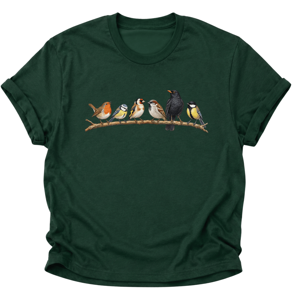 Gartenvögel Vogelbeobachter Unisex T-Shirt Forest Green - PINE & RIVER